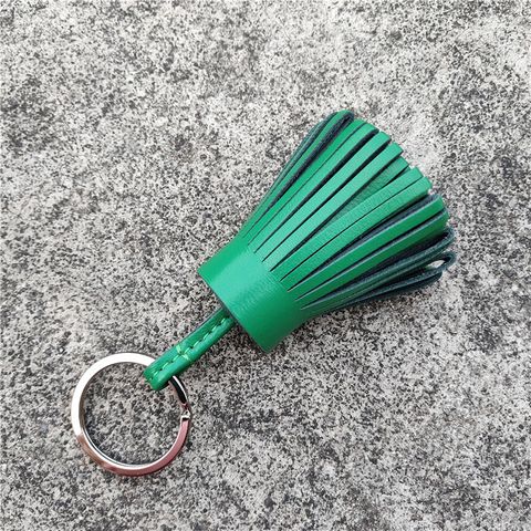 Cute Sweet Solid Color Leather Keychain