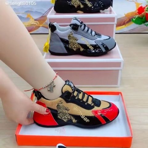Unisex Casual Animal Color Block Round Toe Chunky Sneakers