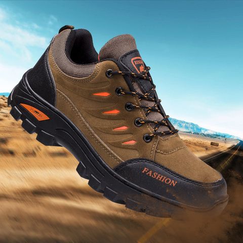 Men's Casual Sports Stripe Round Toe Hiking Shoes