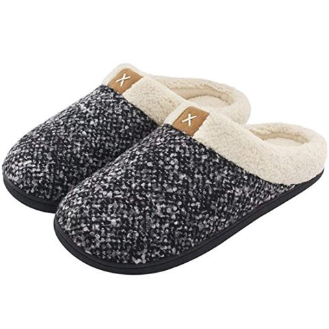 Unisex Casual Plaid Round Toe Cotton Slippers