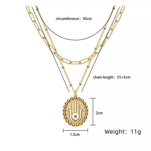 Wholesale Jewelry Commute Solid Color Alloy Iron Plating Layered Necklaces