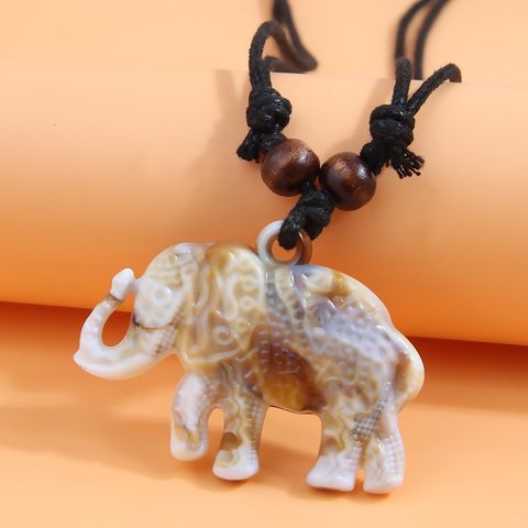 Vintage Style Ethnic Style Elephant Arylic Wholesale Pendant Necklace