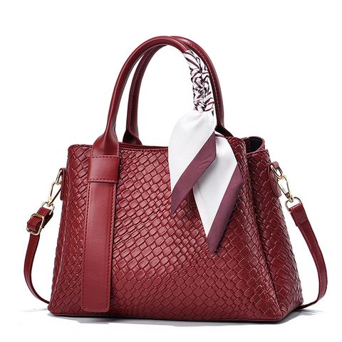 Frau Pu-leder Einfarbig Elegant Süß Quadrat Reißverschluss Handtasche