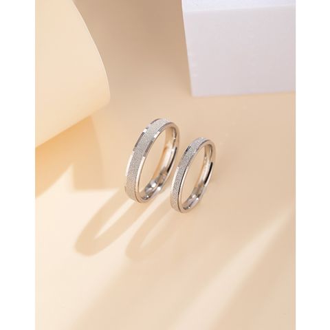 S925 Sterling Silver Jewelry Men's And Girls Simple Index Finger Frosted Couple Ring
