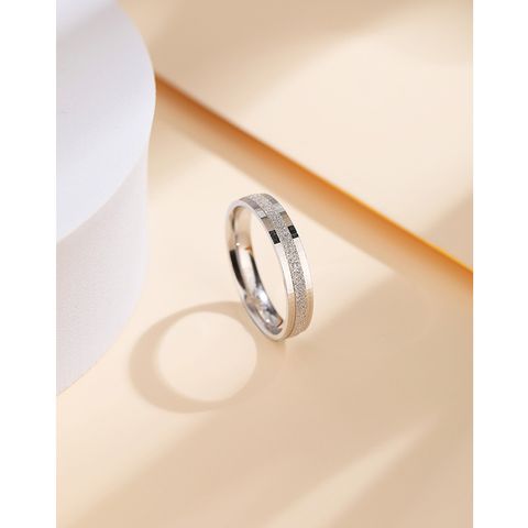 S925 Sterling Silver Jewelry Men's And Girls Simple Index Finger Frosted Couple Ring