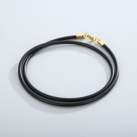 Simple Style Solid Color Leather Rope Plating Chain Unisex Necklace