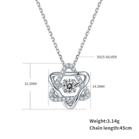 Vintage Style Snowflake Sterling Silver Gra Plating Inlay Moissanite Rhodium Plated Pendant Necklace