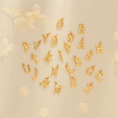Simple Style Letter Copper Plating 18k Gold Plated Charms