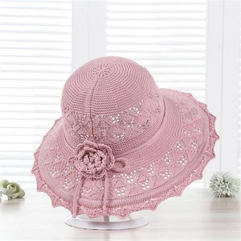 Women's Sweet Simple Style Flower Bow Knot Flowers Wide Eaves Cloche Hat