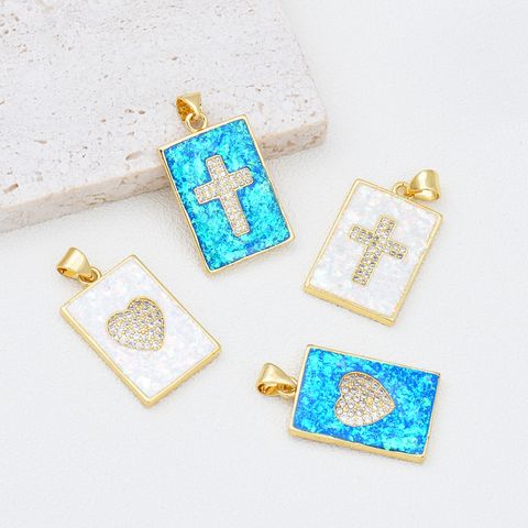 Basic Cross Heart Shape Alloy Plating 18k Gold Plated Jewelry Accessories