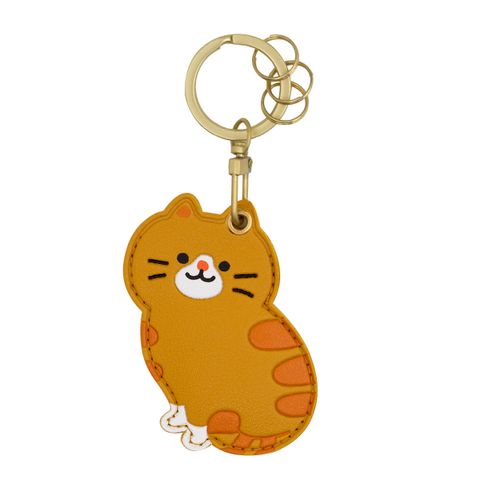 Cute Cat Pu Leather Women's Keychain
