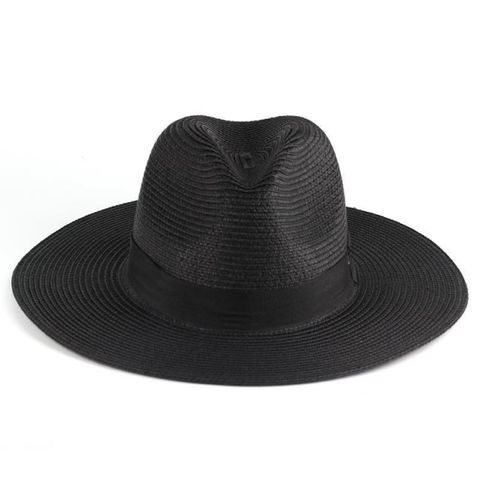 Unisex Elegant Basic Simple Style Solid Color Wide Eaves Straw Hat