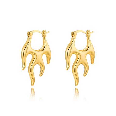 1 Pair Modern Style Flame Plating Copper Earrings
