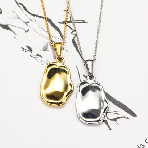 Stainless Steel Titanium Steel Vintage Style Plating Geometric Solid Color Pendant Necklace