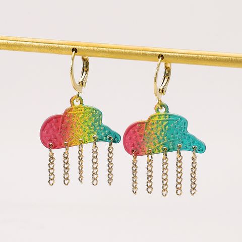 1 Pair Modern Style Simple Style Clouds Alloy Drop Earrings