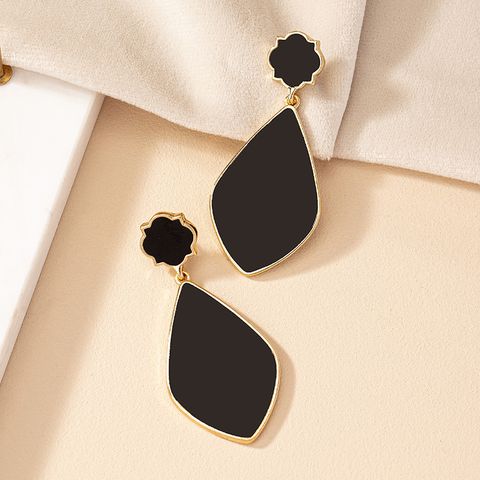 1 Pair Ig Style Retro Geometric Water Droplets Enamel Plating Alloy Gold Plated Drop Earrings