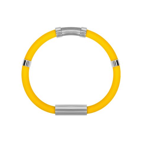 Simple Style Round Silica Gel Titanium Steel Unisex Wristband