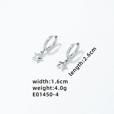 1 Pair Elegant Sweet Star Heart Shape Plating 304 Stainless Steel Gold Plated Silver Plated Drop Earrings