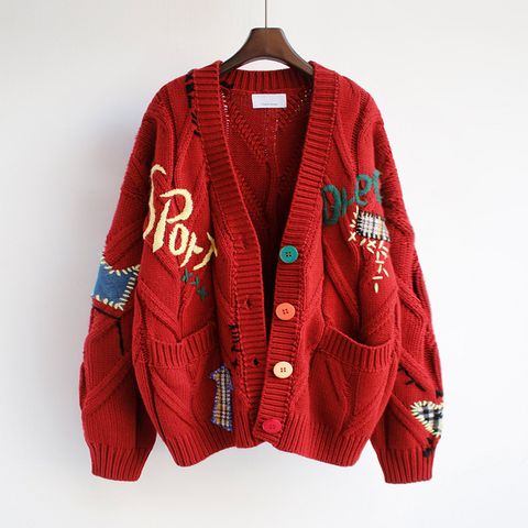 Women's Sweater Long Sleeve Sweaters & Cardigans Embroidery Casual Embroidery
