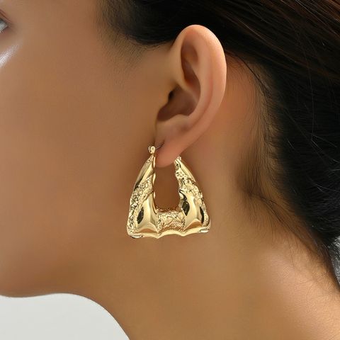 1 Pair Retro Simple Style Solid Color Ferroalloy Earrings