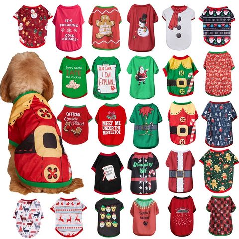 Cute Polyester Christmas Snowflake Pet Clothing