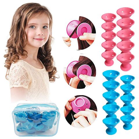 Vintage Style Simple Style Solid Color Silica Gel Hair Curler 1 Set