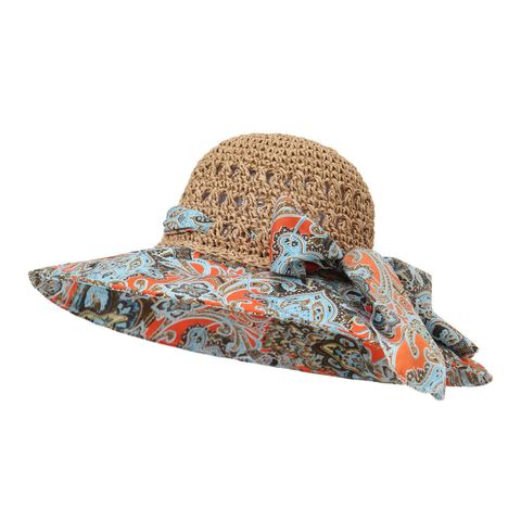 Women's Pastoral Flower Printing Wide Eaves Bucket Hat