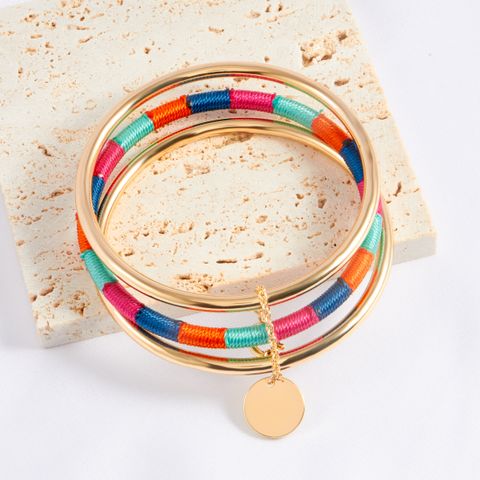 Wholesale Jewelry Casual Round Iron 18K Gold Plated Plating Bangle