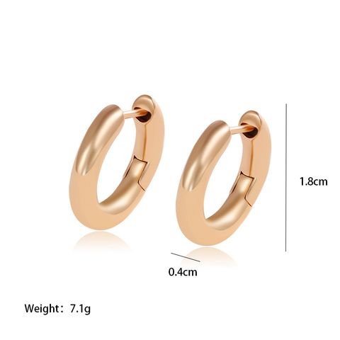 Wholesale Jewelry Xuping Simple Style Geometric Solid Color Alloy 18k Gold Plated Plating Hoop Earrings