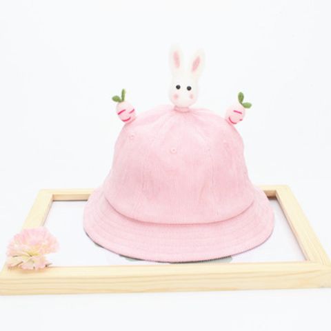 Children Unisex Adults Cartoon Style Cute Rabbit Unicorn Wide Eaves Bucket Hat