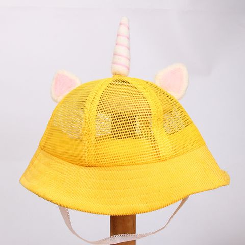 Children Unisex Adults Cartoon Style Cute Rabbit Unicorn Wide Eaves Bucket Hat