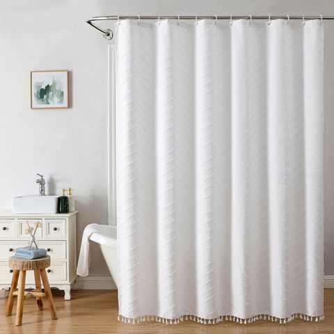 Casual Solid Color Polyester Shower Curtain