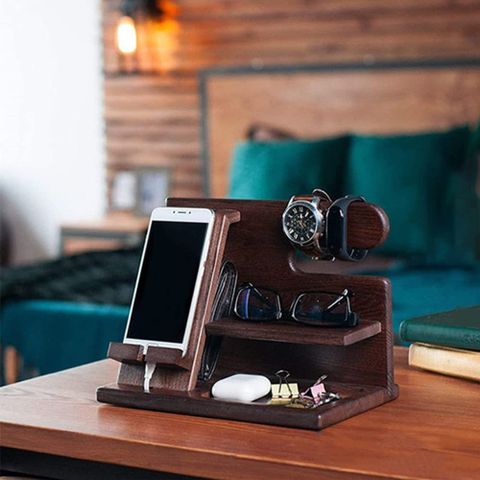 Solid Color Wood Retro Classic Style Mobile Phone Holder