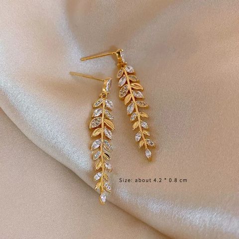 Wheat Fashionable High-grade Earrings Women's Long Elegant Round Face Earrings 2023 New Trendy 925 Silver Pin Eardrops