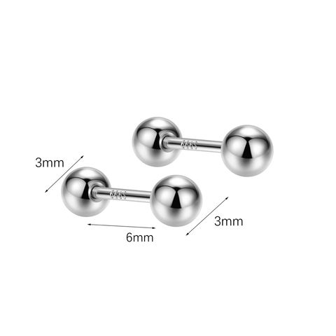 1 Pair Simple Style Geometric Solid Color Plating Sterling Silver Ear Studs