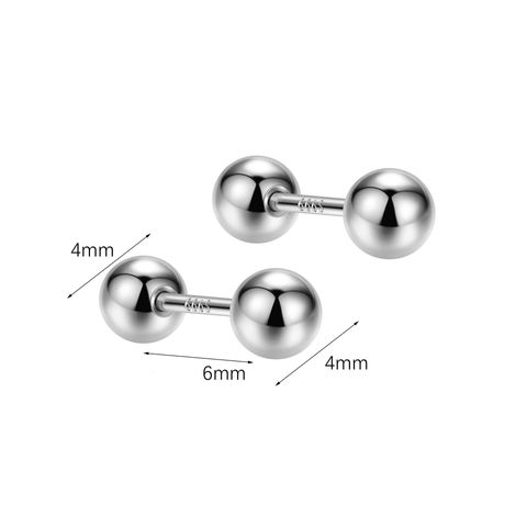 1 Pair Simple Style Geometric Solid Color Plating Sterling Silver Ear Studs
