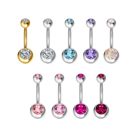 Hip-hop Retro Geometric Round Stainless Steel Belly Ring
