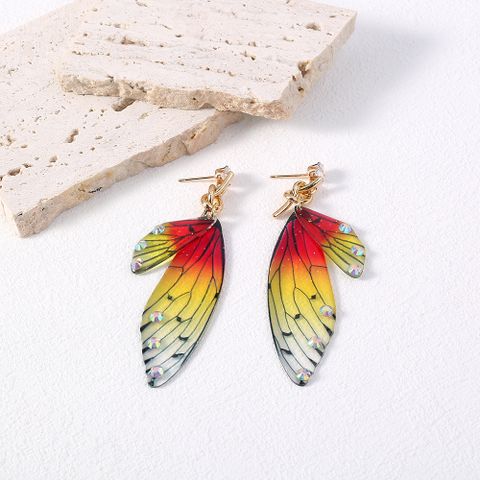 1 Pair Cute Sweet Butterfly Synthetic Resin Drop Earrings