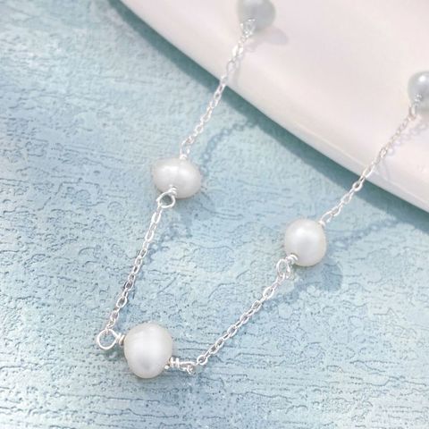 Elegant Pearl Sterling Silver Plating Artificial Pearls Gold Plated Choker