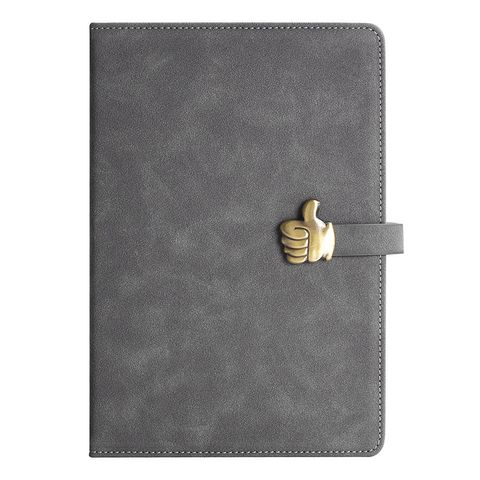 1 Piece Solid Color Class Learning Pu Leather Business Notebook