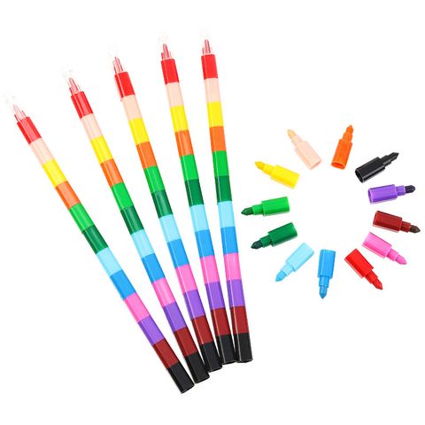 1 Piece Multicolor Class Learning Plastic Cute Crayon