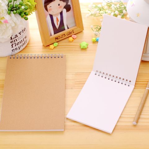 1 Piece Solid Color Class Learning Paper Retro Notebook