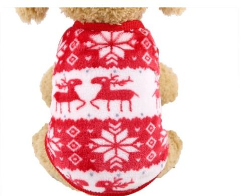 British Style Coral Fleece Christmas Cartoon Pet Clothing