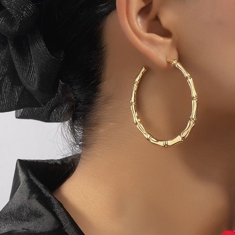 1 Pair Retro Simple Style Commute Circle Plating Alloy Gold Plated Earrings