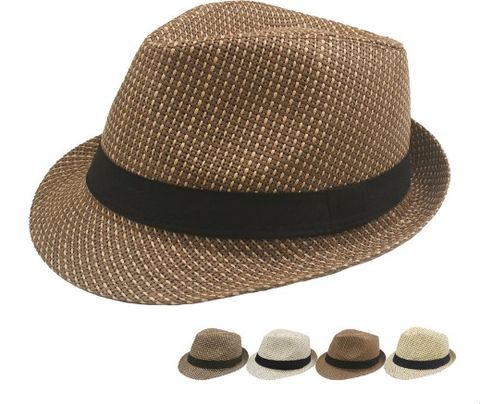 Men's Simple Style Solid Color Wide Eaves Fedora Hat