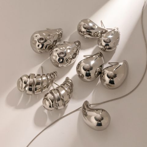 Edelstahl 304 Titan Stahl IG-Stil Moderner Stil Klassischer Stil Wassertropfen Einfarbig Ohrringe Halskette