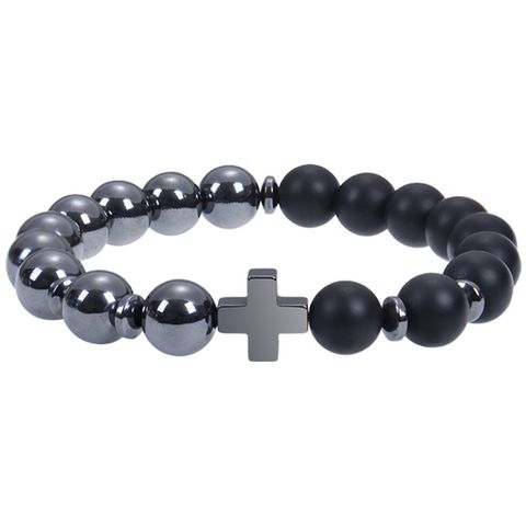 Classic Style Streetwear Geometric Cross Natural Stone Men's Bracelets