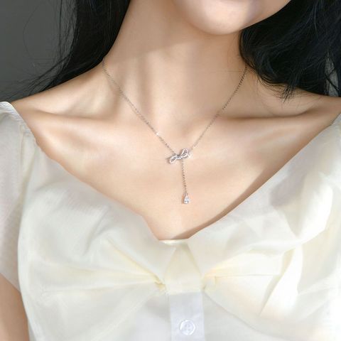 Elegant Lady Geometric Bow Knot Alloy Women's Pendant Necklace