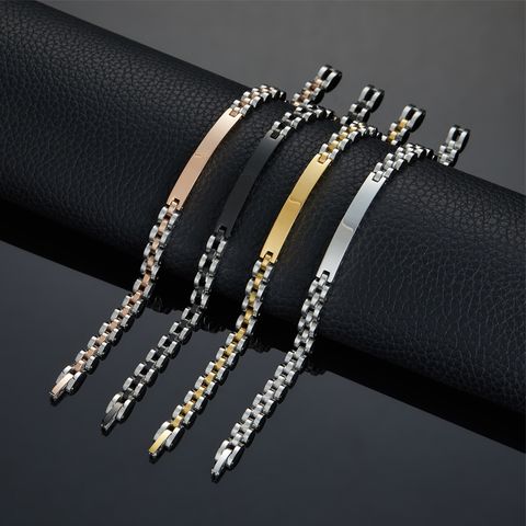 Basic Classic Style Geometric 304 Stainless Steel Polishing Silver Plated Women's Bracelets