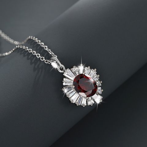 Elegant Retro Xuping Geometric White Gold Plated Artificial Gemstones Alloy Wholesale Pendant Necklace